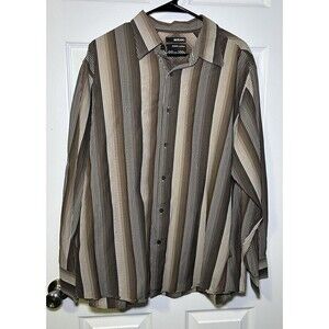 Murano Men’s Modern Comfort XLA Button Up Shirt Size XL Brown